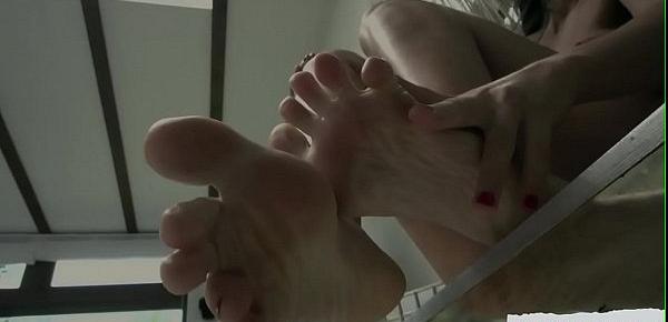  Delicate toed footjob babe is anally ravaged
